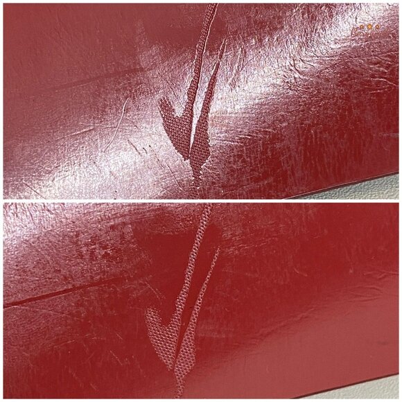 Authentic Gucci Red Coated Leather Gold Interlocking G Buckle Belt 85/34 - Picture 13 of 14